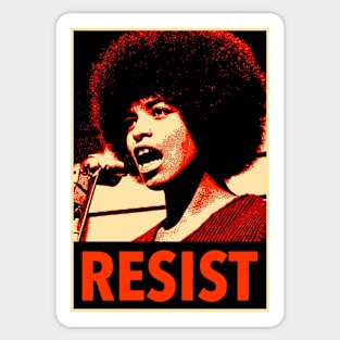 Angela Davis Resist (orange tone) Sticker